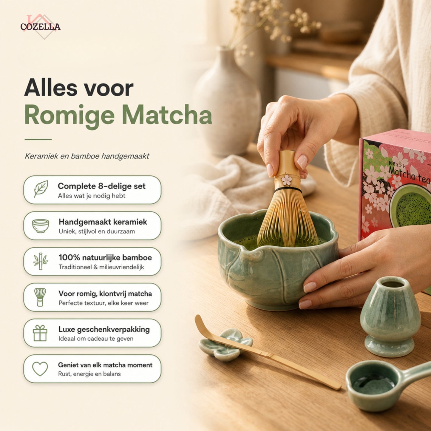 Matcha Set 8-Delig - Groen