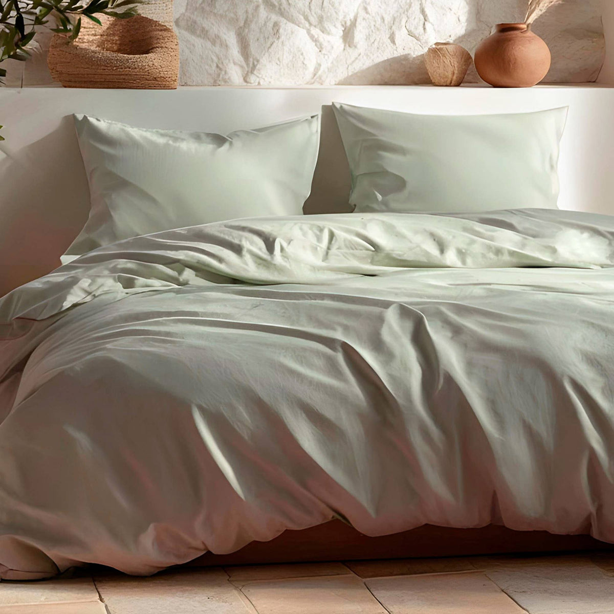 Dekbedovertrekset 100% zacht katoen 2/3-delig: Rosa Polvo / 240x220 cm + 2(50x85) cm